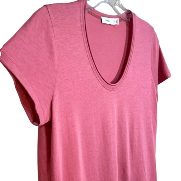 Vince - Women's Pima Cotton T-Shirt, Scoop Neck, Short Sleeve - Pink, X-Small - Picture 7 of 13